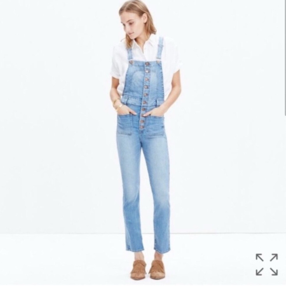 Madewell Bayfront Overalls Denim patch pocket